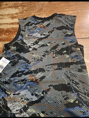 Pro Player Black Mesh Tank with Blue and Orange Accents